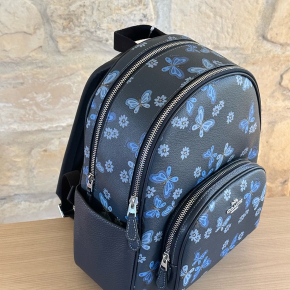 Coach butterfly court medium backpack blue+wallet set NWT authentic - Picture 8 of 16